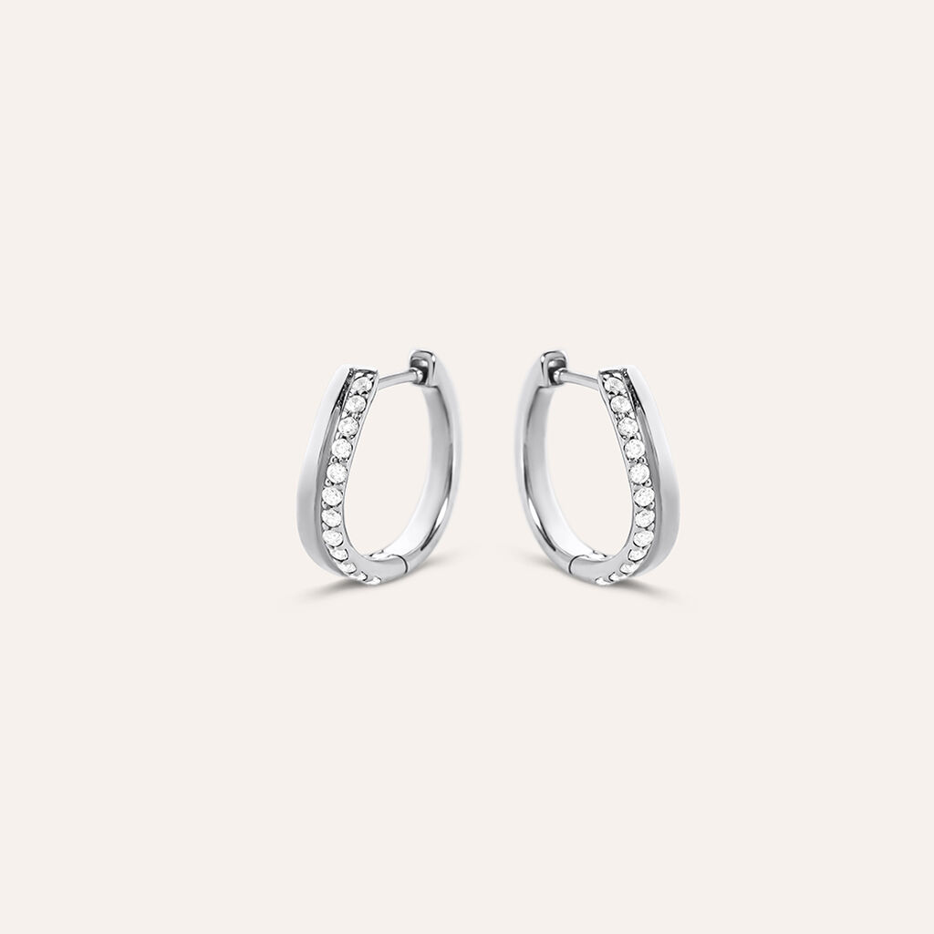 Orecchini A Cerchio Desideria Argento Nobile Rodiato Cubic Zirconia
