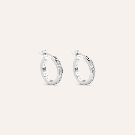Orecchini A Cerchio Silver Elegance Argento Rodiato Cubic Zirconia - Orecchini a Cerchio Donna | Stroili
