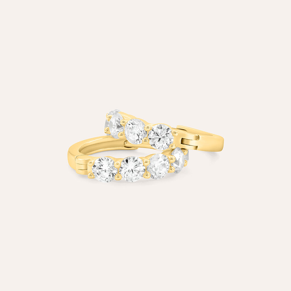 Orecchini A Cerchio Claire Oro Giallo Cubic Zirconia - Orecchini a Cerchio Donna | Stroili