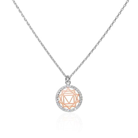 Collana in argento bicolore e zirconi con ciondolo I Chakra della sicurezza - Collane Donna | Stroili