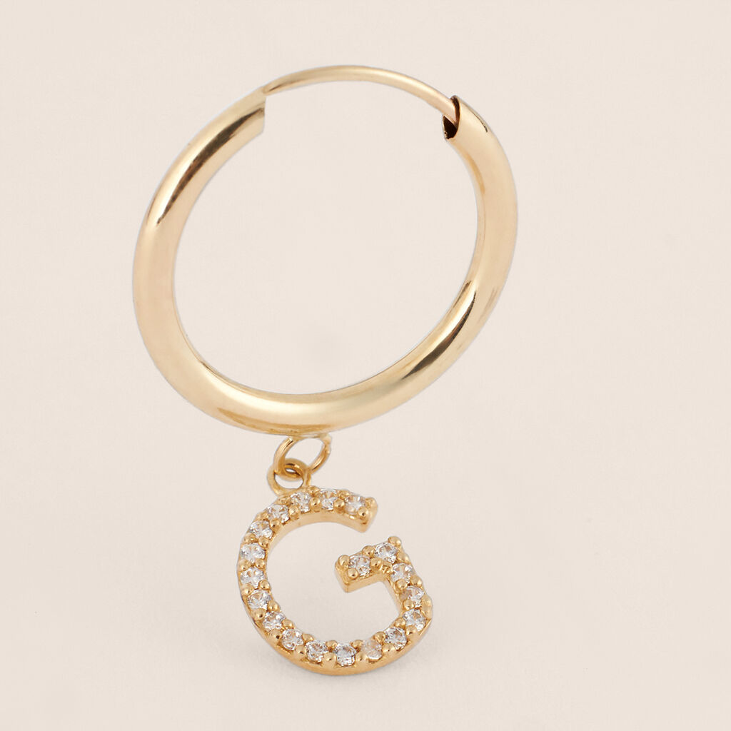 Mono Orecchino A Cerchio Toujours Oro Giallo Cubic Zirconia