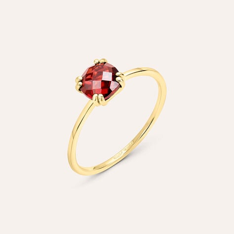 Anello Solitario Amélie Oro Giallo Granato Mozambico - Anelli con Pietre Donna | Stroili