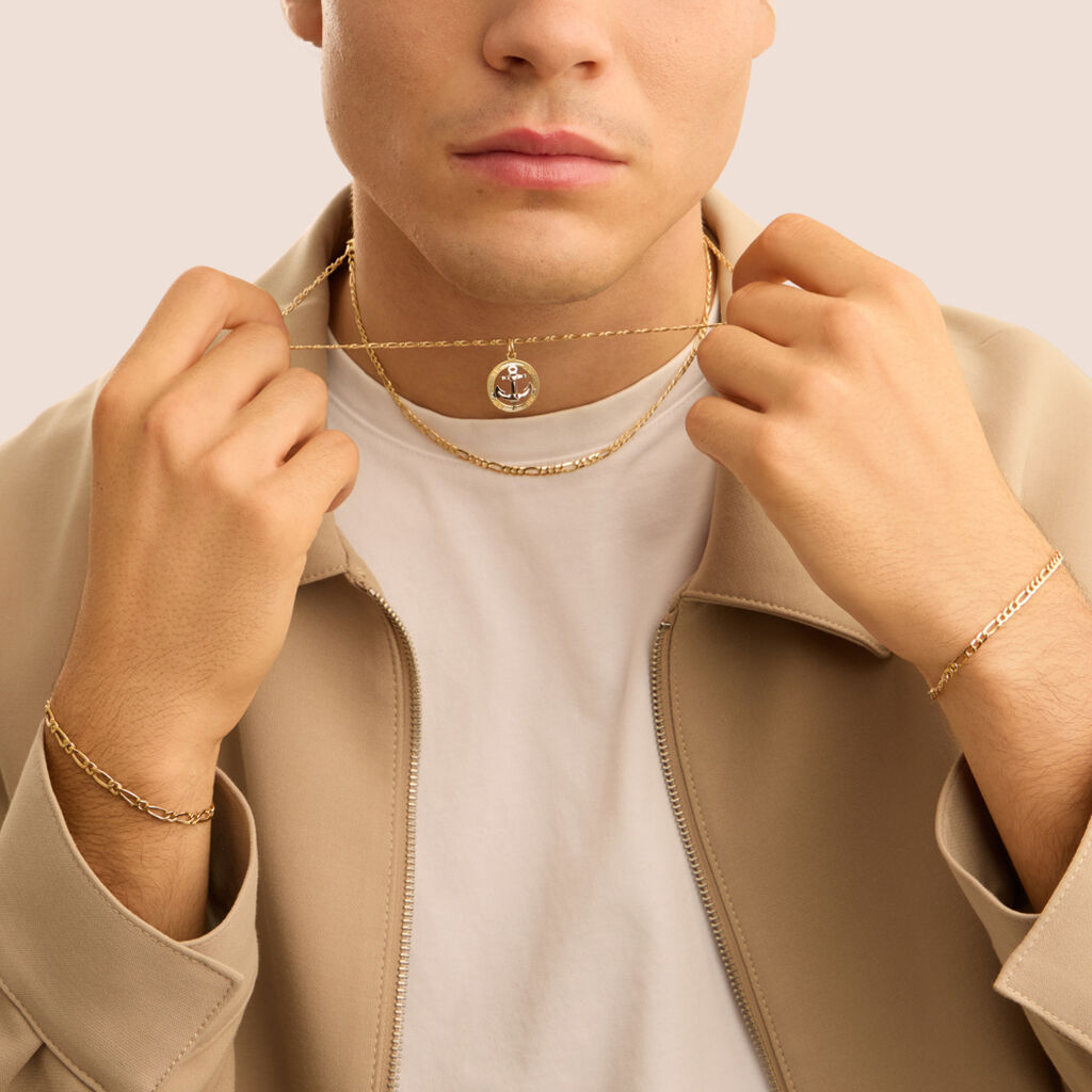 Pendente Oro Uomo Oro Bicolore