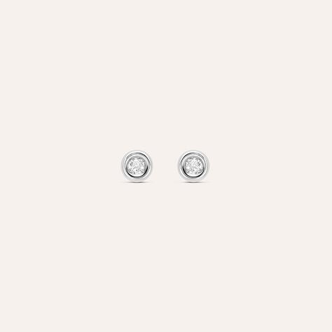 Orecchini Lobo Punto Luce Bon Ton Oro Bianco Cubic Zirconia - Orecchini a Lobo Donna | Stroili