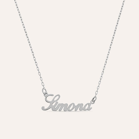 Collana Simona Gold Names Oro Bianco - Collane Unisex | Stroili