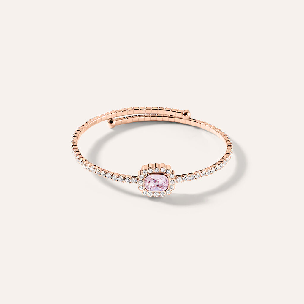 Bangle Romantic Shine Metallo Rosa Cristallo