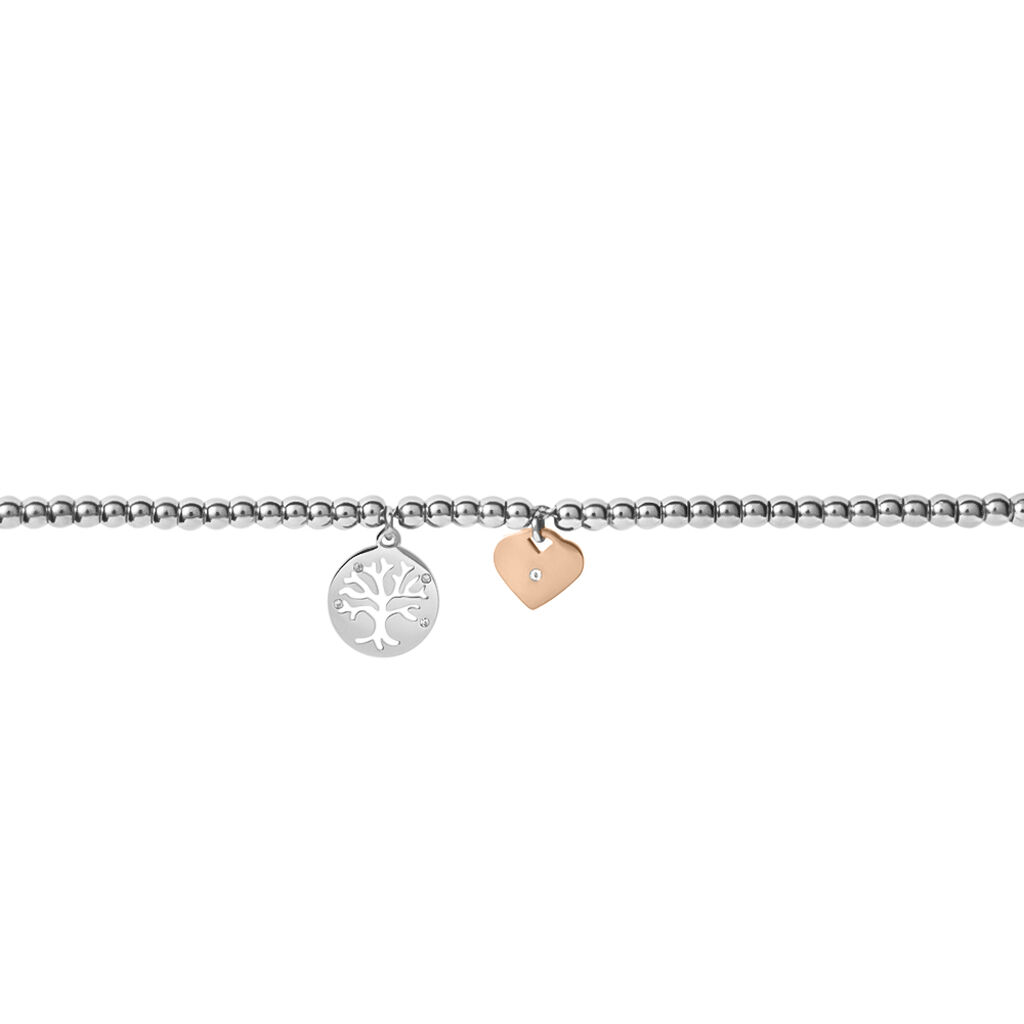 Bracciale Lady Chic Acciaio Bicolore Bianco / Rosa Cristallo - Bracciali Love Donna | Stroili