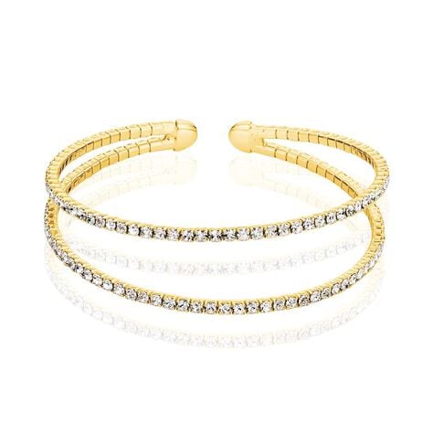 Bangle in metallo dorato e strass - Bracciali Donna | Stroili
