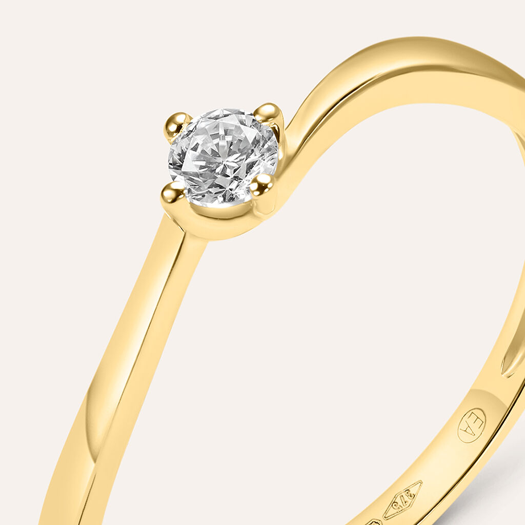 Anello Solitario Claire Oro Giallo Cubic Zirconia