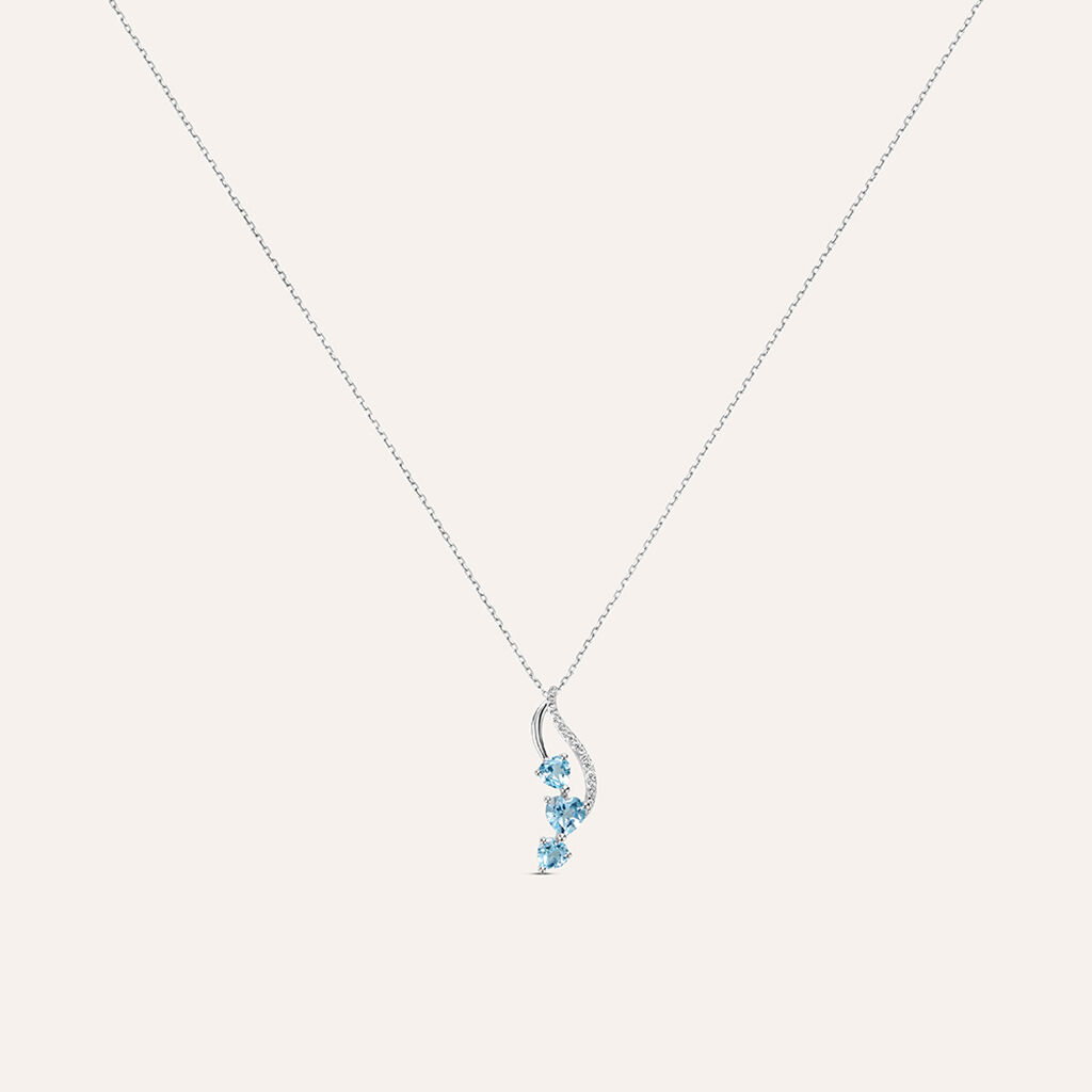 Collana Amélie Oro Bianco Topazio Cubic Zirconia Cubic Zirconia - Collane Donna | Stroili