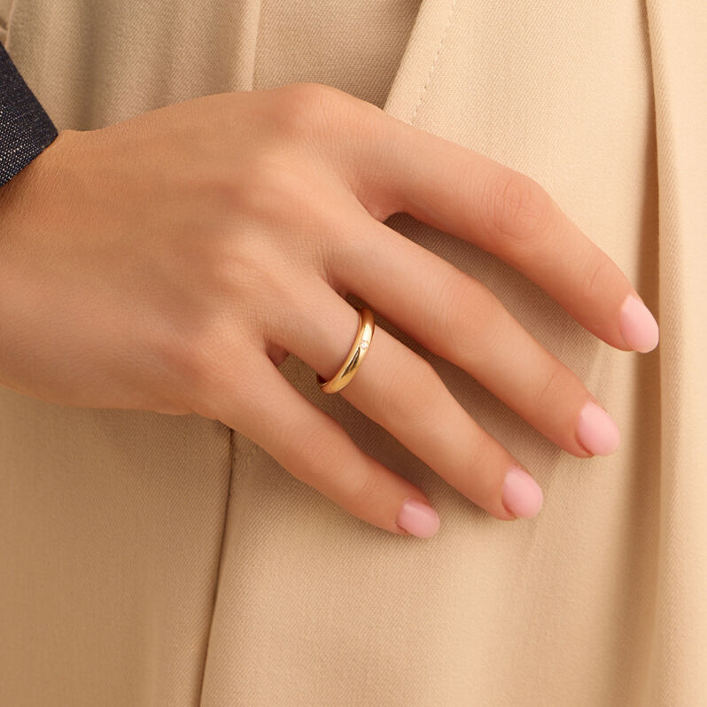 Fede Classica Leggera 3.6 mm Oro Giallo Diamante - Anelli con Incisione Unisex | Stroili