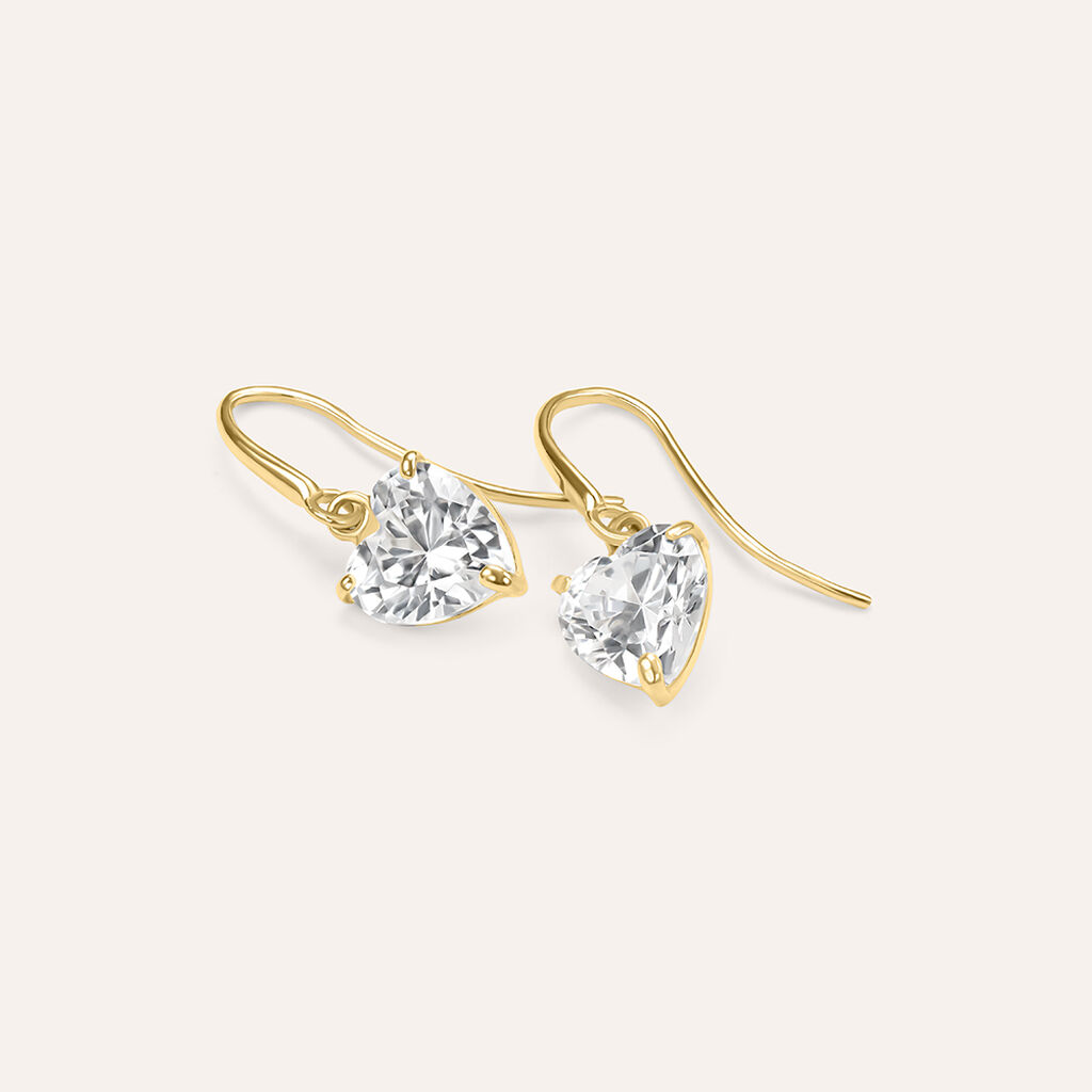 Orecchini Lobo Punto Luce Claire Oro Giallo Cubic Zirconia
