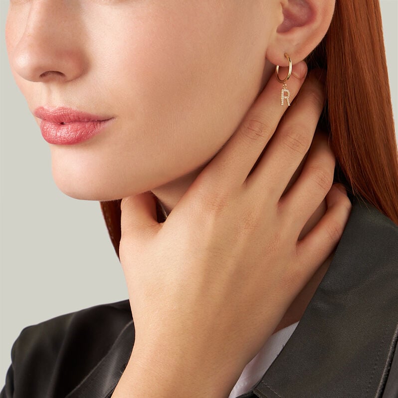 Mono Orecchino A Cerchio Toujours Oro Giallo Cubic Zirconia - Mono Orecchino Donna | Stroili