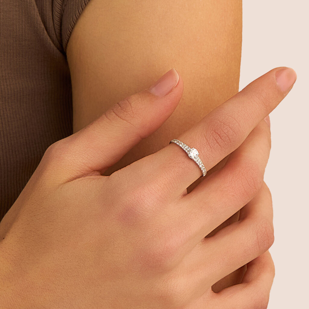 Anello Solitario Claire Oro Bianco Cubic Zirconia - Anelli con Pietre Donna | Stroili