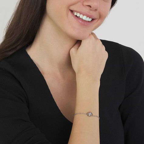 Bracciale Lady Shine Acciaio Bicolore Bianco / Rosa - Bracciali con Incisione Donna | Stroili