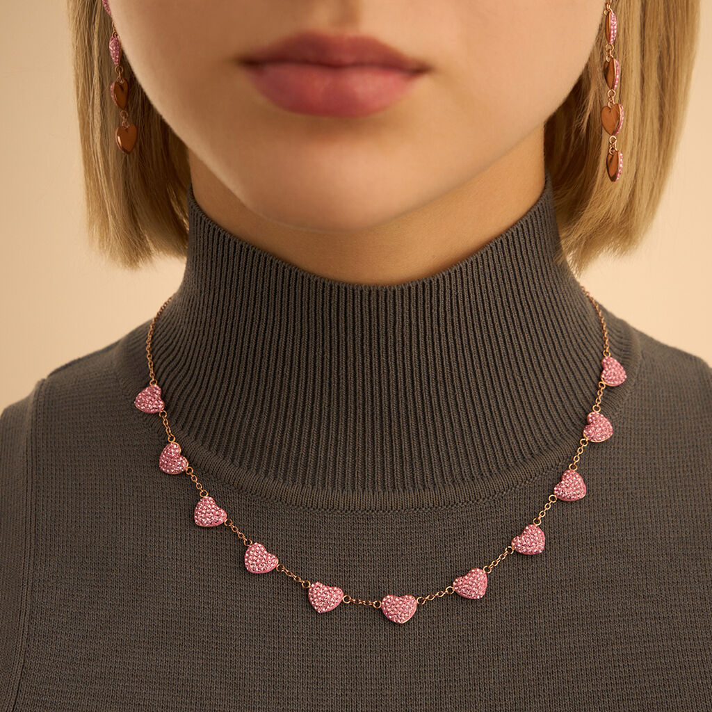 Collana Lady Phantasya Acciaio Rosa Cristallo - Collane Donna | Stroili