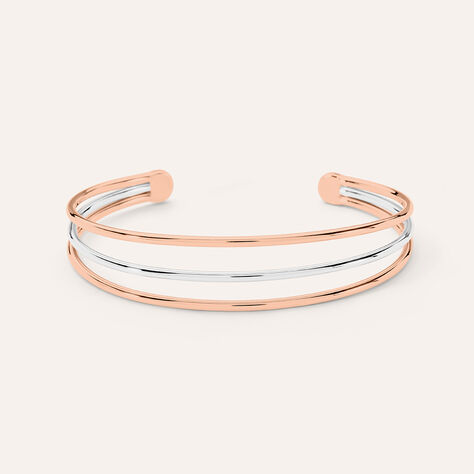 Bangle Sunrise Acciaio Bicolore Bianco / Rosa - Bracciali Rigidi Donna | Stroili