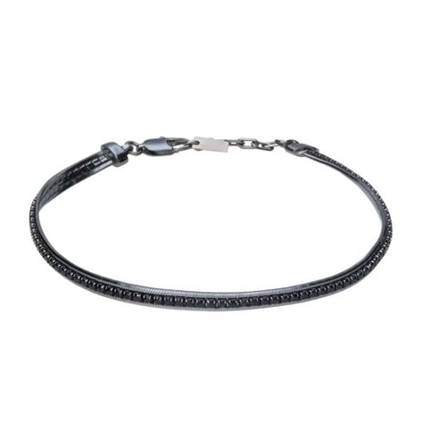 Bracciale Tennis Gentleman Argento Nero Cubic Zirconia - Bracciali Tennis Uomo | Stroili