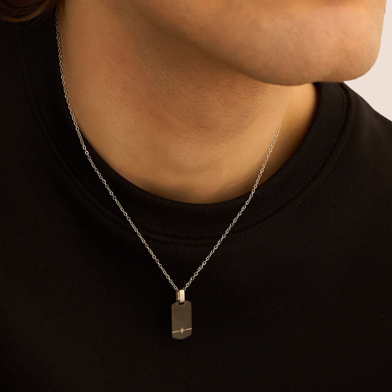 Collana Man Code Acciaio Bicolore Bianco / Nero - Collane Uomo | Stroili