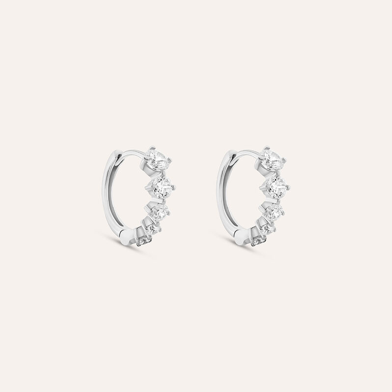 Orecchini A Cerchio Claire Oro Bianco Cubic Zirconia - Orecchini a Cerchio Donna | Stroili