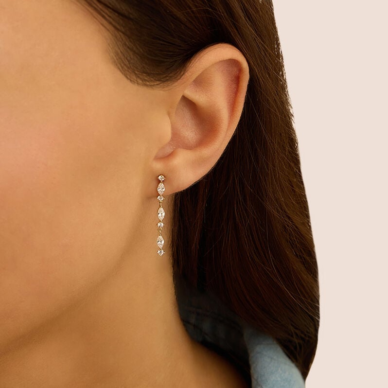 Orecchini Pendenti Claire Oro Giallo Cubic Zirconia - Orecchini Pendenti Donna | Stroili