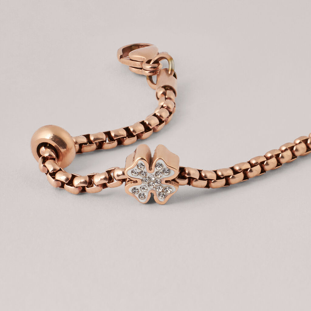 Charm Essential Code Acciaio Rosa Cristallo