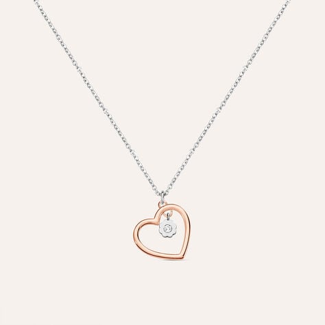 Collana Lady Chic Acciaio Bicolore Cuore e Cristalli - Collane Donna | Stroili