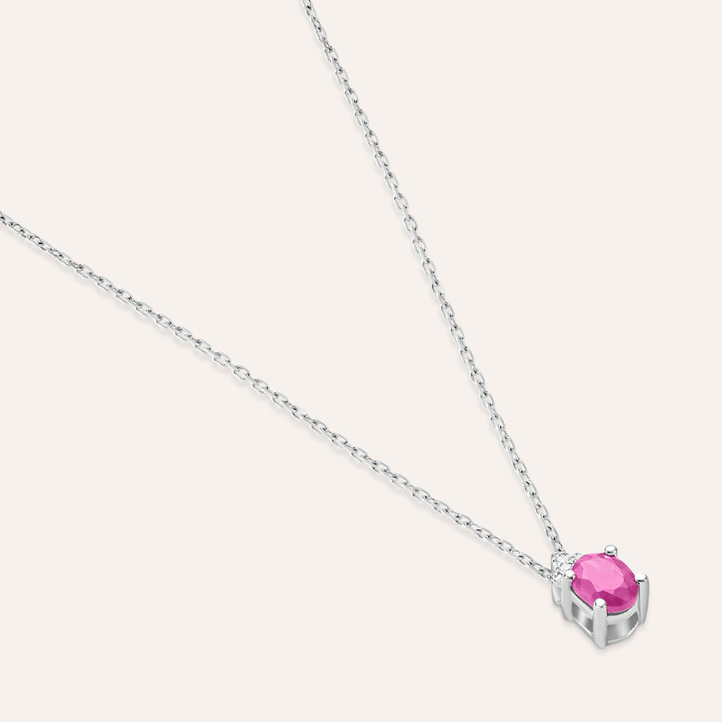 Collana Punto Luce Elizabeth Crown Oro Bianco Rubino Diamante - Collane Punto Luce Donna | Stroili