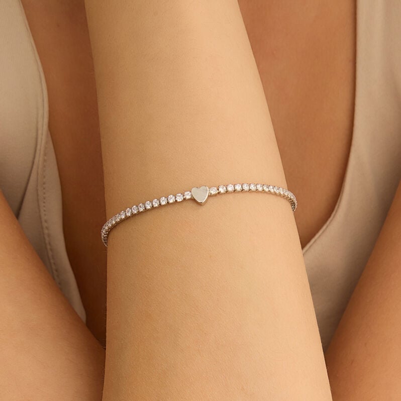 Bracciale Tennis Romantic Shine Metallo Cristallo - Bracciali Tennis Donna | Stroili