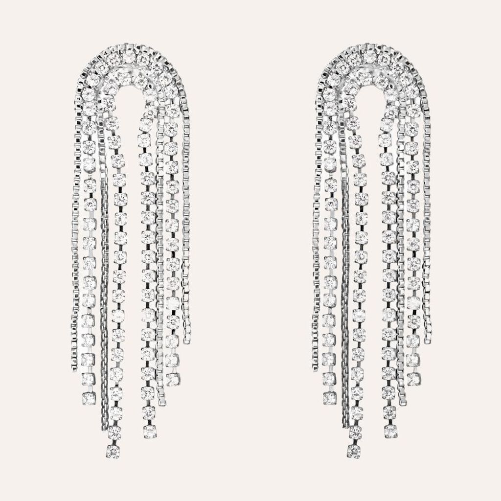 Orecchini Pendenti Romantic Shine Ottone Cristallo