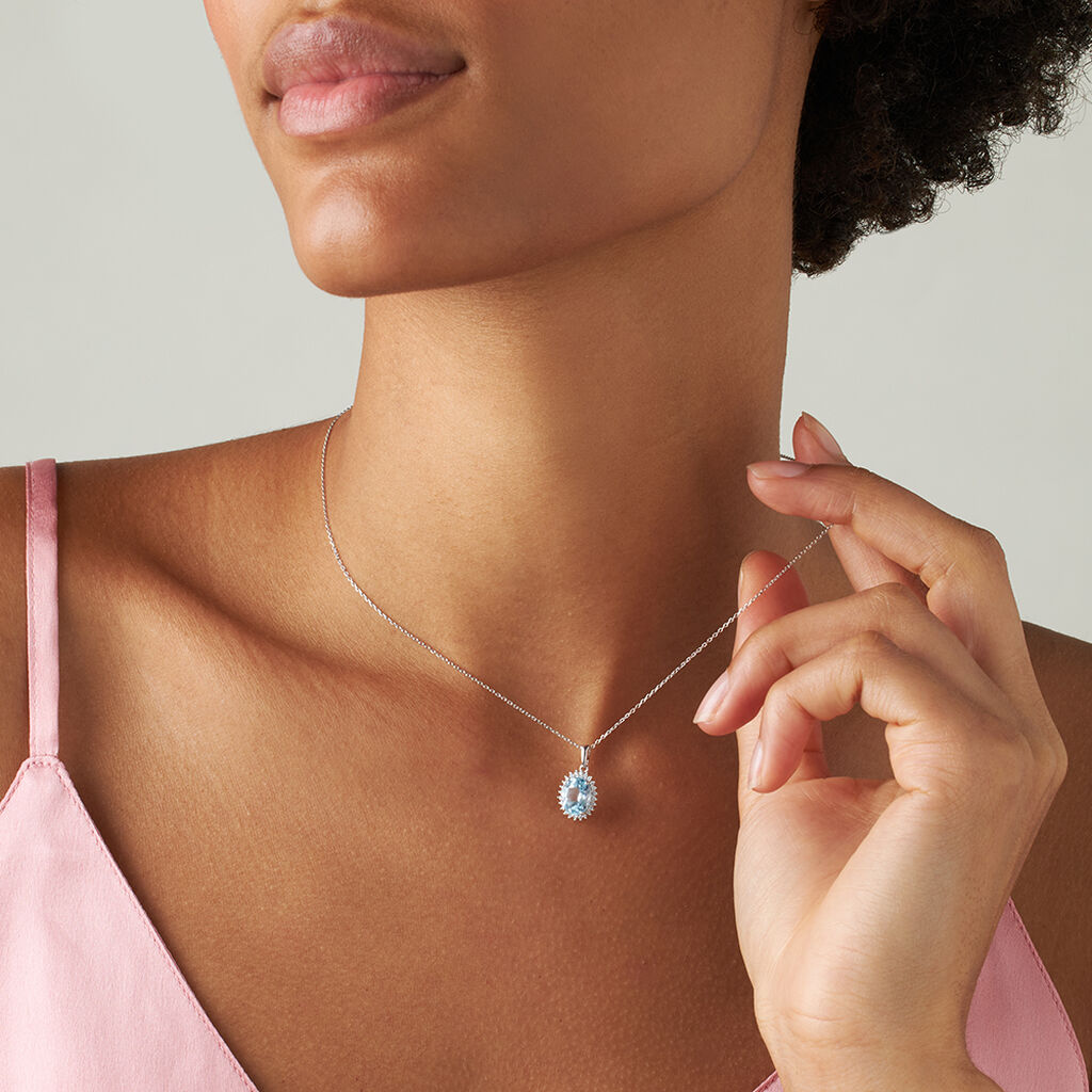 Collana Amélie Oro Bianco Topazio Cubic Zirconia - Collane Donna | Stroili