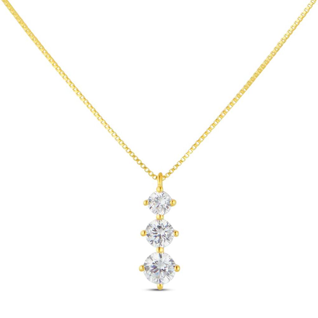 Collana Trilogy Claire Oro Giallo Cubic Zirconia