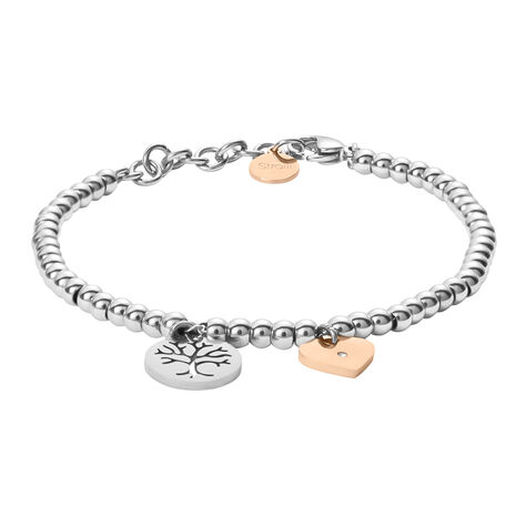 Bracciale Lady Chic Acciaio Bicolore Bianco / Rosa Cristallo - Bracciali Love Donna | Stroili