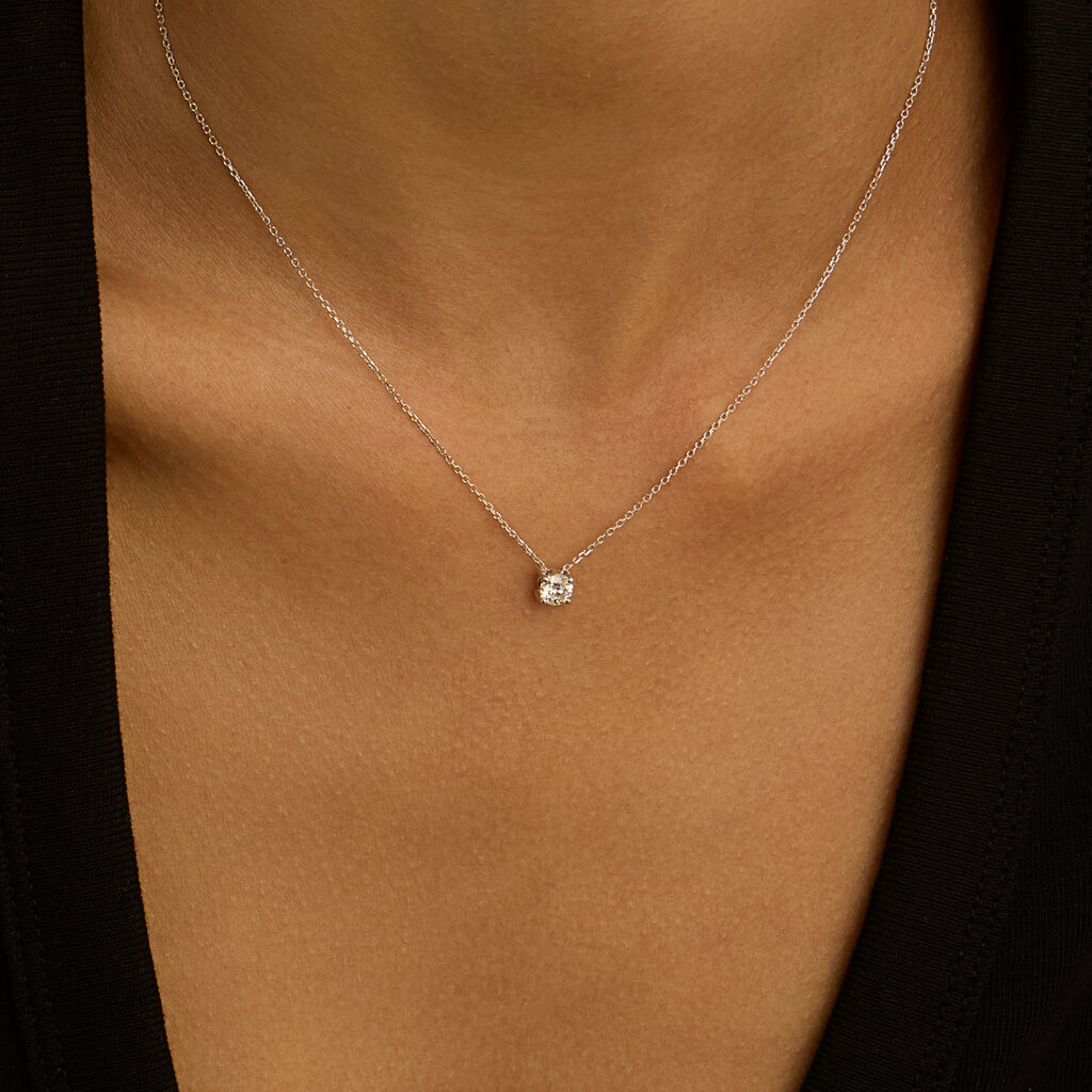 Collana Punto Luce Diamade Oro Bianco Diamante Lab-Grown