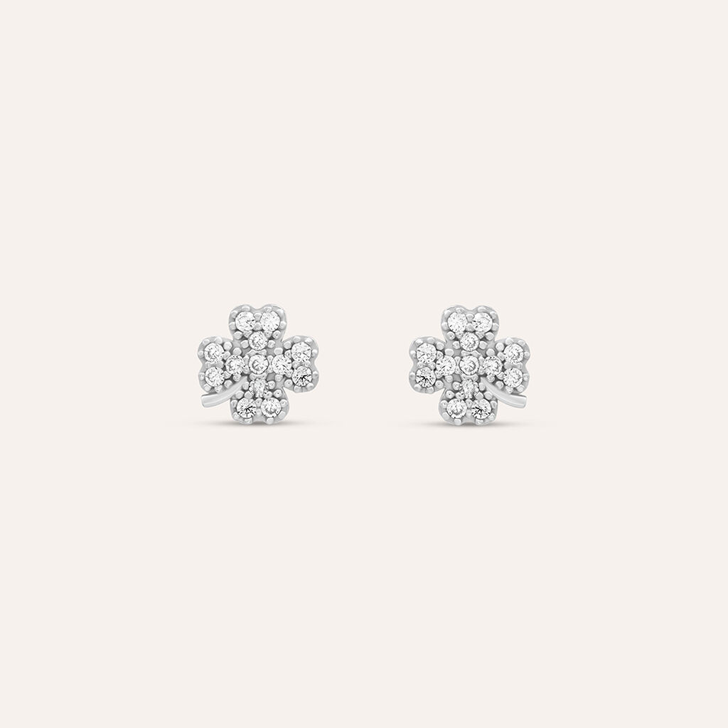 Orecchini Lobo Claire Oro Bianco Cubic Zirconia - Orecchini a Lobo Donna | Stroili