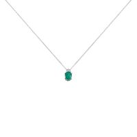 Collana Punto Luce Elizabeth Crown Oro Bianco Smeraldo Diamante