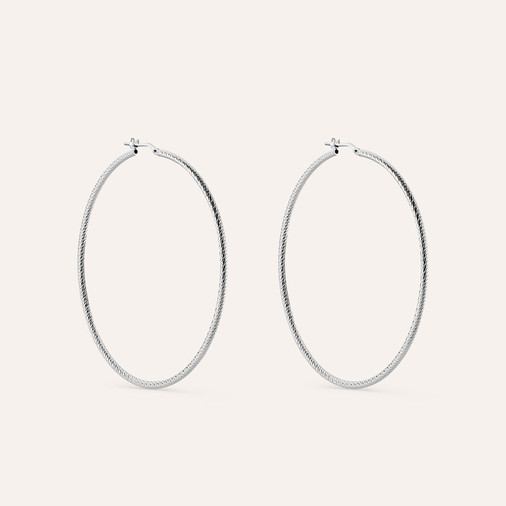 Orecchini A Cerchio Silver Collection Argento Rodiato