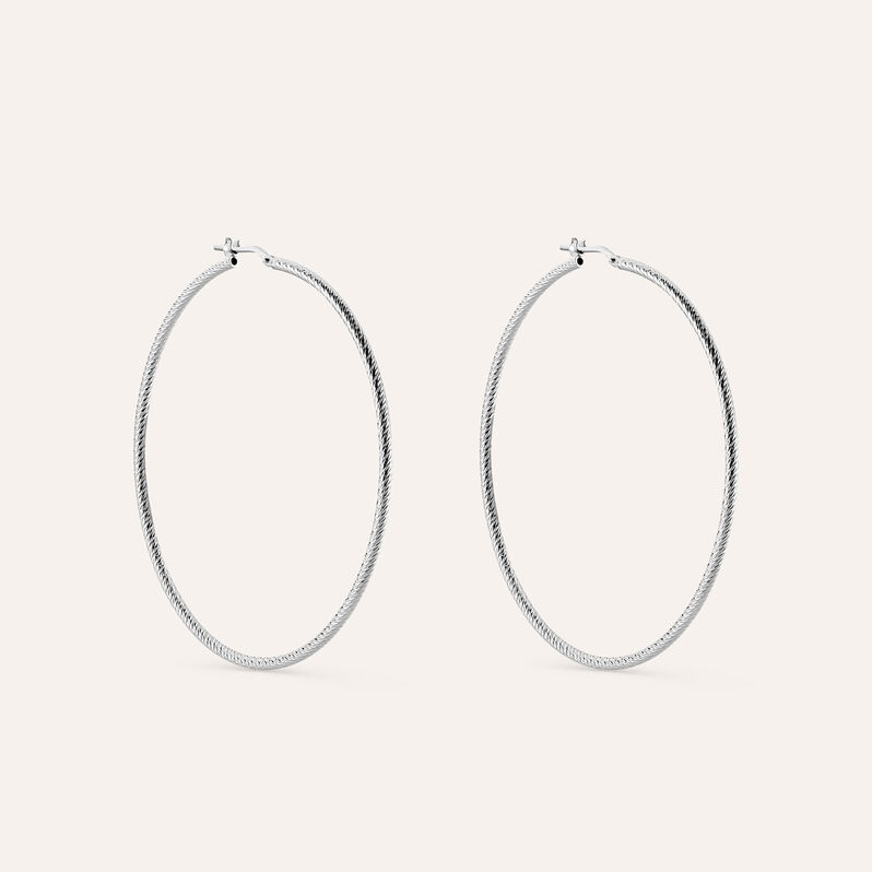 Orecchini A Cerchio Silver Collection Argento Rodiato - Orecchini a Cerchio Donna | Stroili