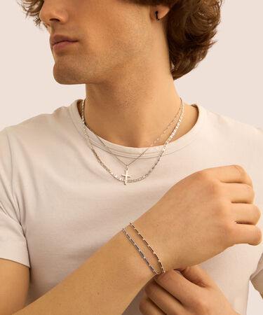 Mono Orecchino A Cerchio Gentleman Argento Nero Cubic Zirconia