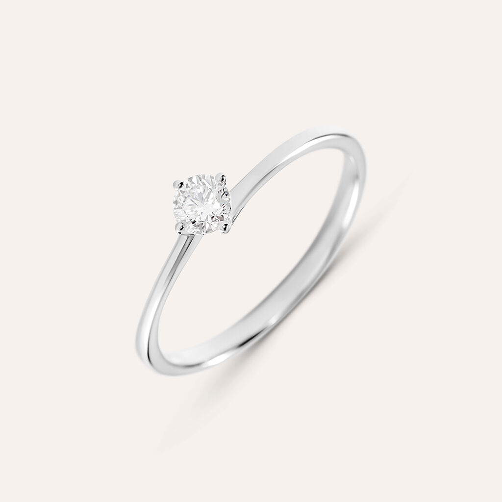 Anello Solitario Grace Oro Bianco Diamante