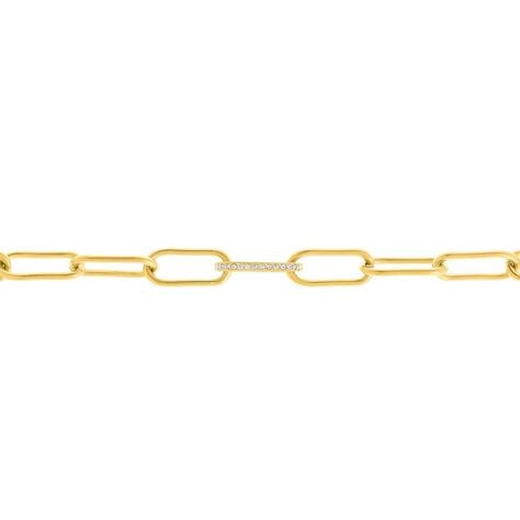 Catena Radiance Acciaio Dorato Cristallo - Collane Catena Donna | Stroili