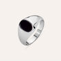 Anello Chevalier Gentleman Argento Rodiato Onice