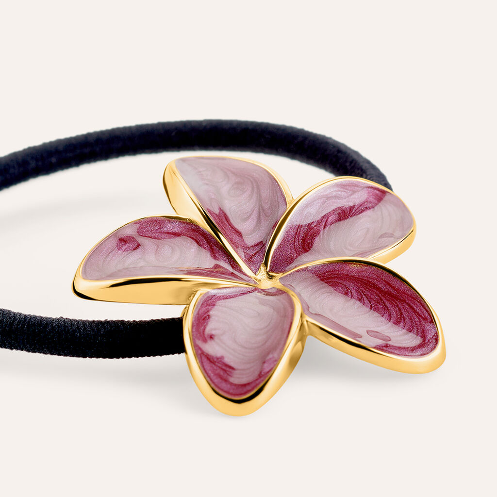 Accessorio Per Capelli Acciaio Dorato Smalto Burgundy