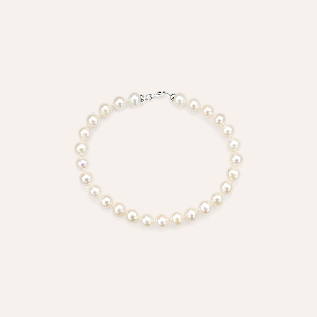 Bracciale Gabrielle Oro Bianco Perla D'Acqua Dolce