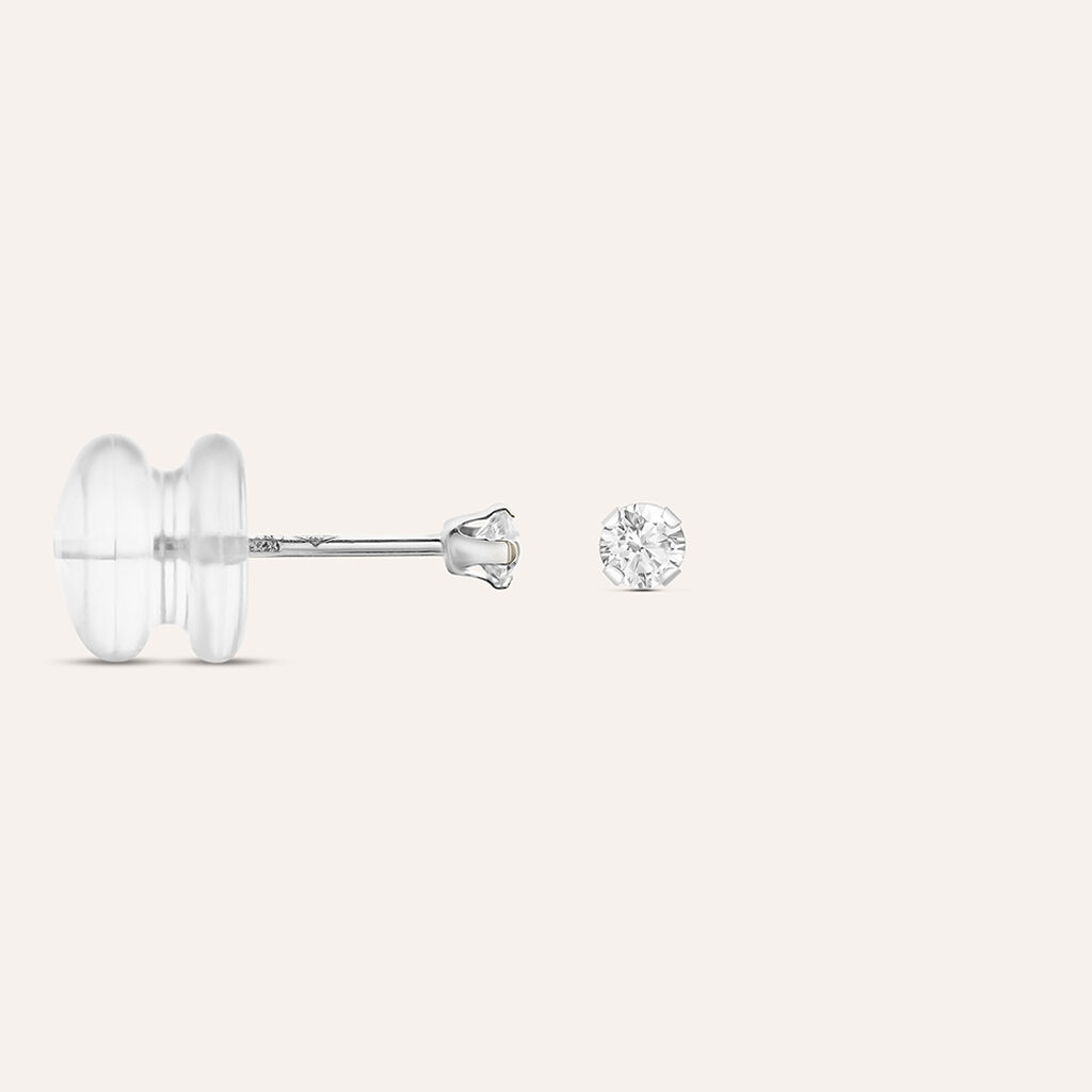 Orecchini Lobo Punto Luce Bon Ton Oro Bianco Cubic Zirconia - Orecchini a Lobo Donna | Stroili