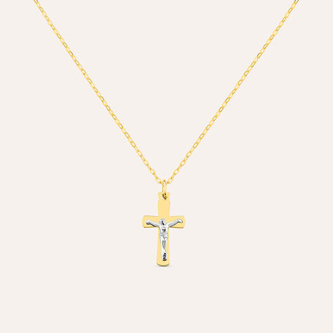 Collana Cristo Holy Oro Bicolore Giallo / Bianco - Collane Unisex | Stroili