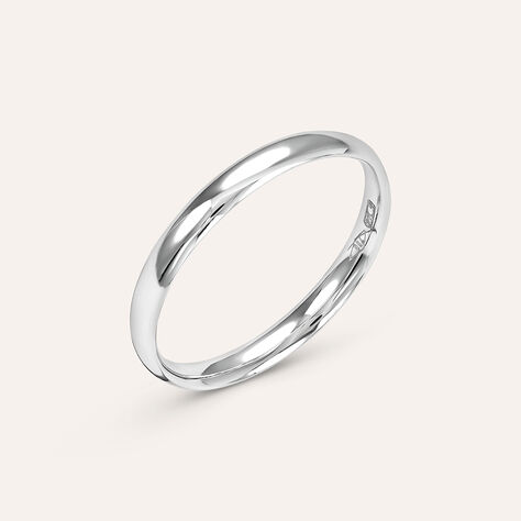 Fede Comoda Leggera 2.5 mm Oro Bianco - Anelli con Incisione Unisex | Stroili