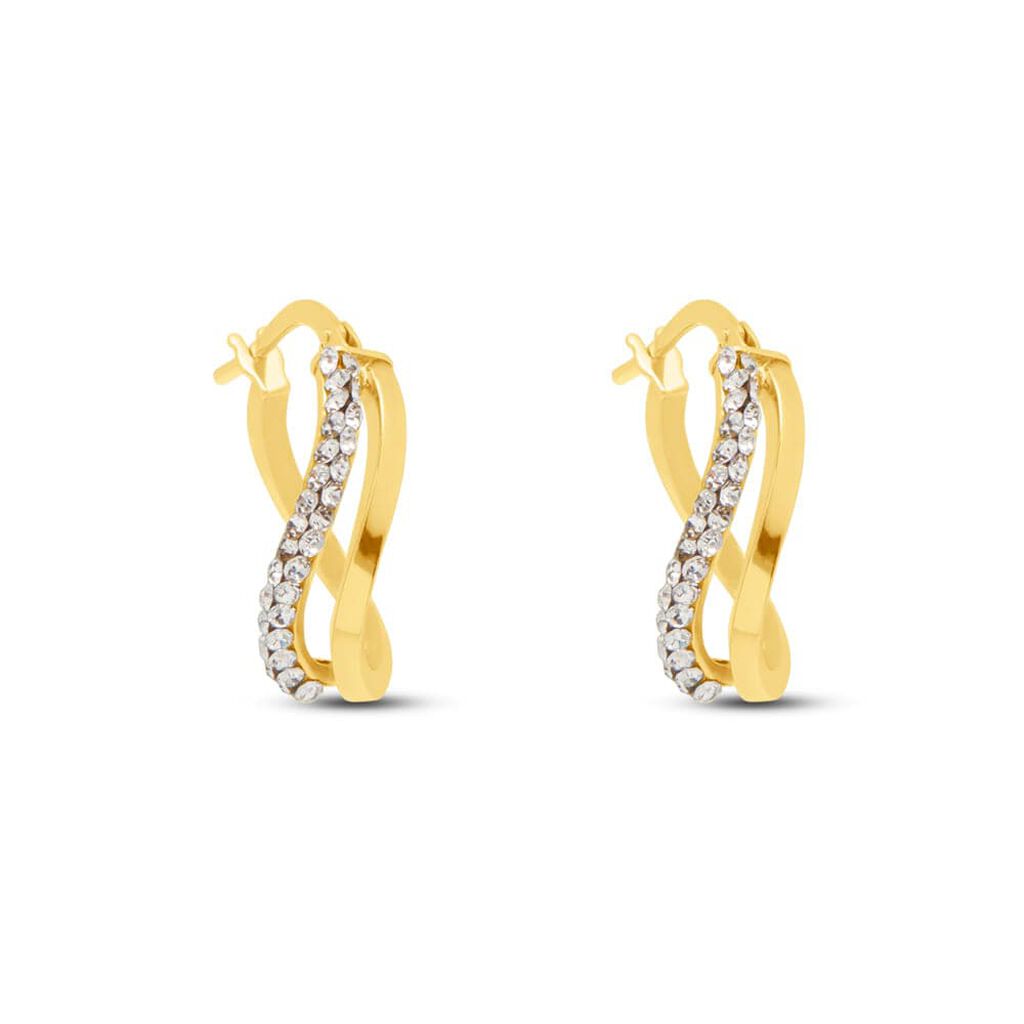 Orecchini A Cerchio Toujours Oro Giallo Cristallo - Orecchini a Cerchio Donna | Stroili