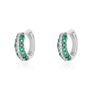 Orecchini A Cerchio Charlotte Oro Bianco Smeraldo Diamante