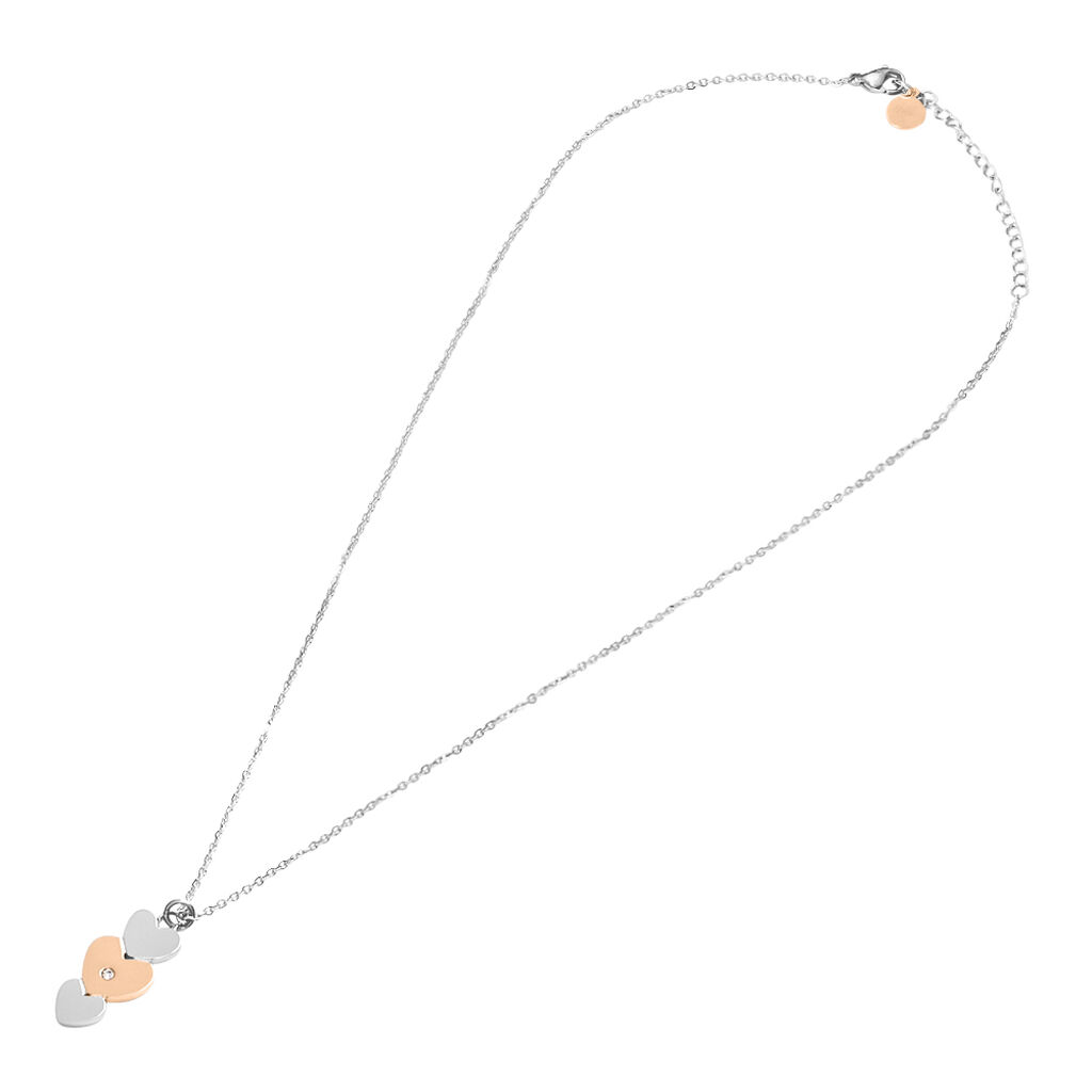 Collana Lady Chic Acciaio Bicolore Bianco / Rosa Cristallo - Collane Donna | Stroili